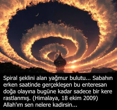 Spiral şeklinde görüntülendiği iddia edilen yağmur bulutu görseli