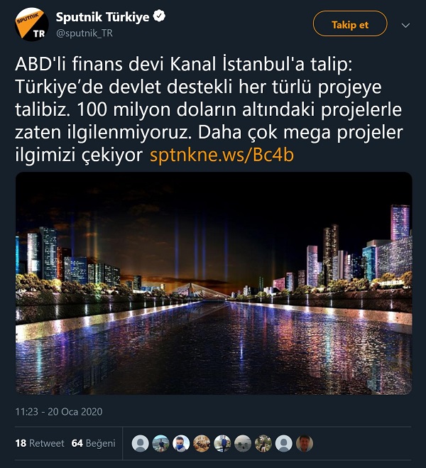 Sputnik Türkçe'nin Money Maker Management adlı şirketi ABD'li finans devi ilan ettiği paylaşımı