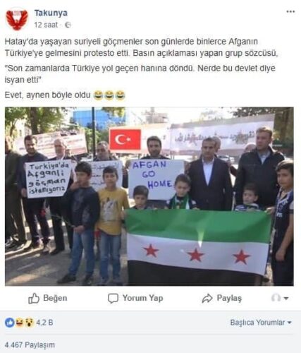 suriyeli afgan protestosu iddiası