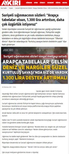 suriyeli sığınmacının sözleri