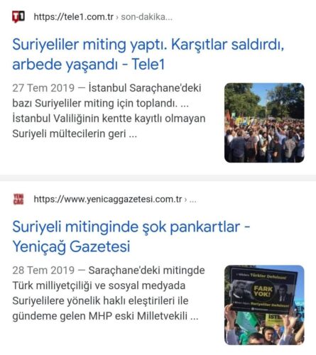 suriyeliler miting yaptı