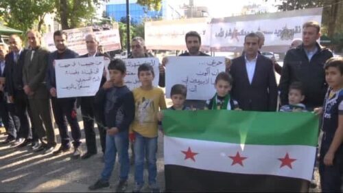 suriyeliler protesto fotoğrafı