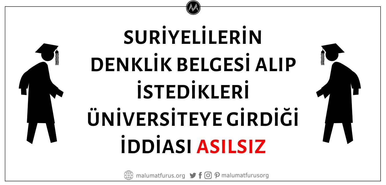 Suriyelilerin Gaziantep'te Denklik Belgesi Alarak Türkiye'deki İstedikleri Üniversiteye Kaydolduğu İddiası Asılsız