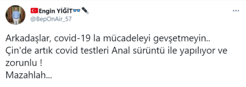 covid testi anal sürüntü