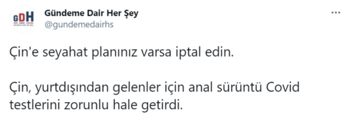 anal sürüntü covid testi