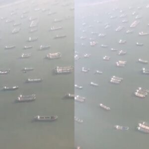 süveyş kanalını bekleyen gemiler