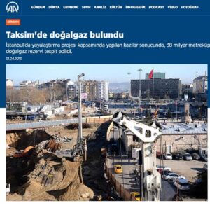 taksimde dogal gaz bulundu