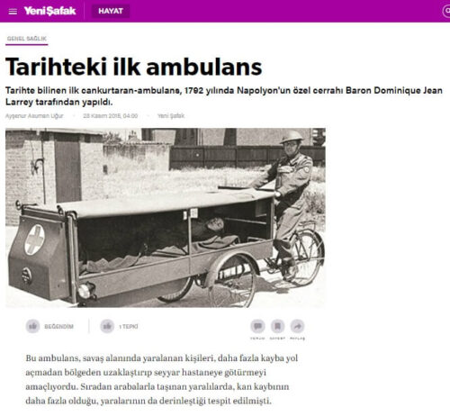 tarihin ilk ambulansı