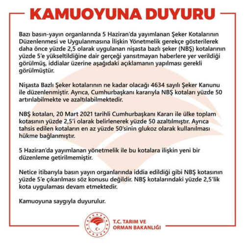 tarım bakanlığı nbs kotası