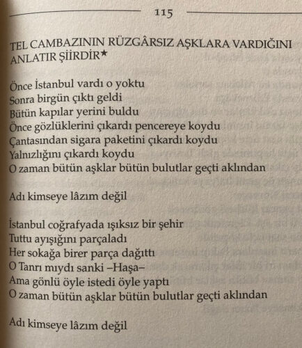 Tel Cambazının Rüzgârsız Aşklara Vardığını Anlatır Şiirdir