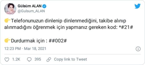 Telefonun dinlenip dinlenmediğini anlamak için