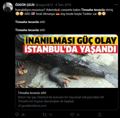 timsaha tecavüz iddiası