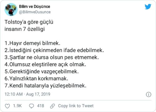 tolstoya göre güçlü insanların özellikleri