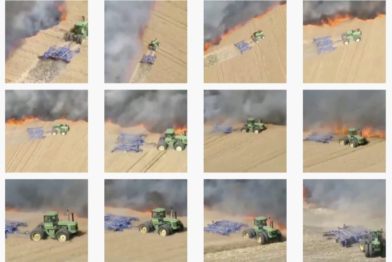 traktör sürücüsü yangını kontrol altına