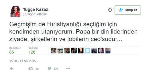 tuğçe kazaz hristiyan