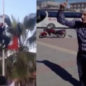 türk bayrağını indirmek isteyen