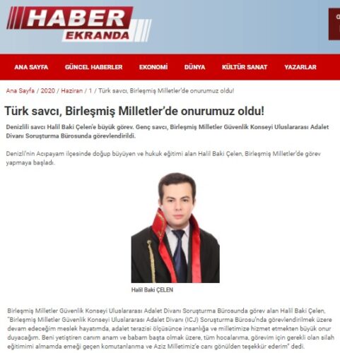 türk savcı birleşmiş milletlerde