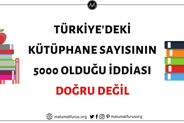 Türkiye'de Toplam 5000 Kütüphane Bulunduğu İddiası Doğru Değil