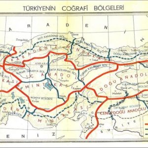 Türkiye Coğrafi Bölgeler Haritası (1941 Türk Coğrafya Kongresi’nde kabul edilen harita)