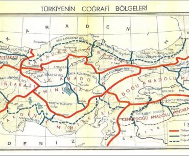 Türkiye Coğrafi Bölgeler Haritası (1941 Türk Coğrafya Kongresi’nde kabul edilen harita)