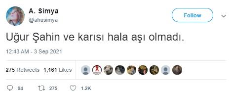 uğur şahin aşı olmadı iddiası