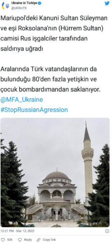 ukrayna mariupol cami bombalama