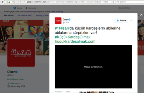 ülker 1 nisan reklam paylaşımı