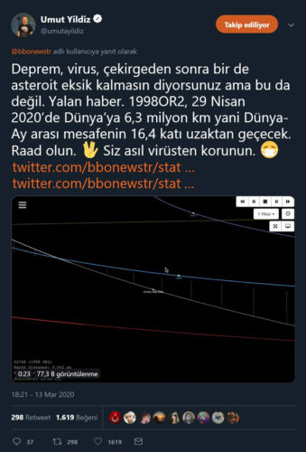 umut yıldız nasa göktaşı