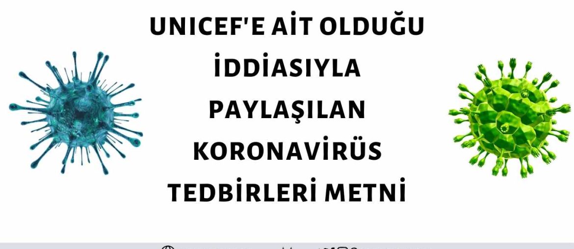 unicef koronavirüs uyarı