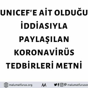 unicef koronavirüs uyarı