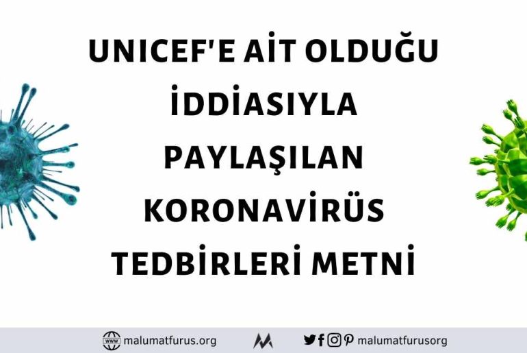 unicef koronavirüs uyarı