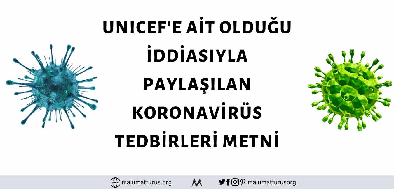 unicef koronavirüs uyarı