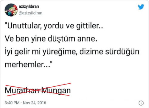 unuttular yordu ve gittiler