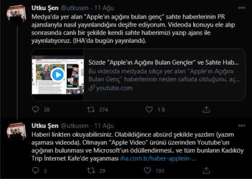 apple açığını bulan genç