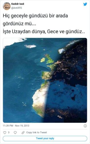 uzaydan gece gündüz