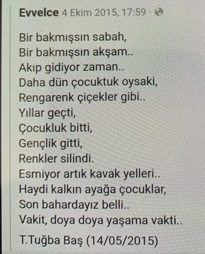 vakit doya doya yaşama vakti T Tuğba Baş