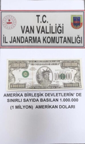 van 1 milyon dolarlik banknot