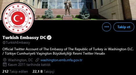 vaşington büyükelçiği twitter