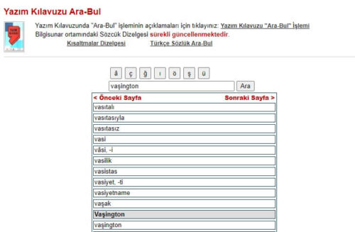 vaşington nasıl yazılır