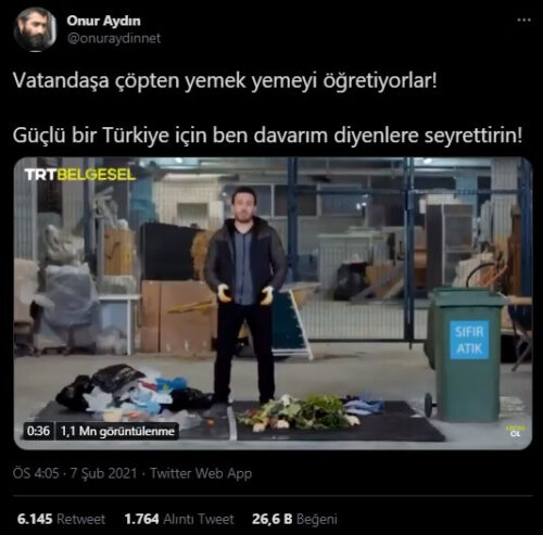 vatandaşa çöpten yemek toplamayı öğretiyorlar