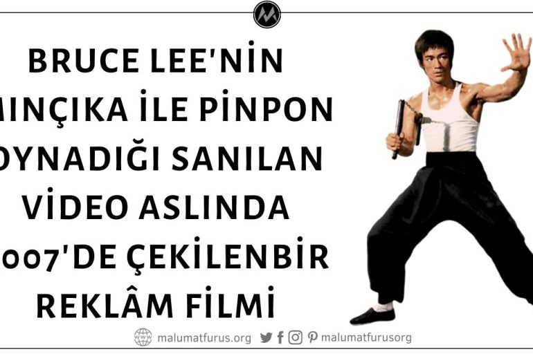 Bruce Lee'nin Mınçıka ile Pinpon Oynadığını Gösterdiği Sanılan Video Kaydı Aslında Bir Reklâm Filmi