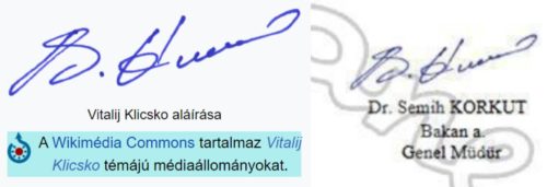 Yazıda kullanılan imza Dr. Semih Korkut'a değil dünya ağır sıklet boks şampiyonu Vitalij Klicsko'ya ait