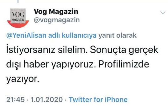 Vog Magazin'in parodi haberine tepki gösteren Alişan'a yanıtı