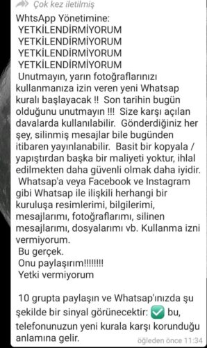 whatsapp yönetimine yetkilendirmiyorum