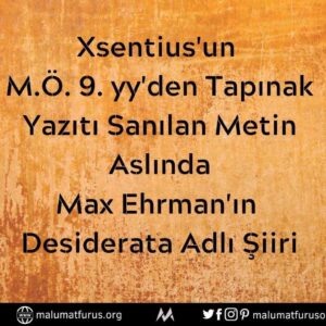 Xsentius Türk filozofun tapınak yazıtı