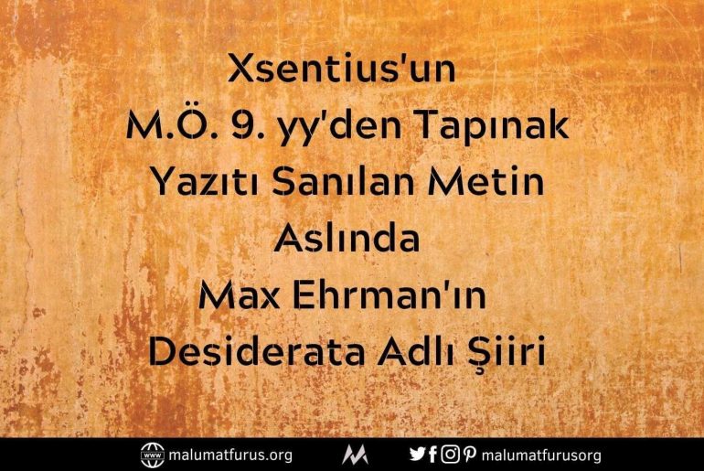 Xsentius Türk filozofun tapınak yazıtı