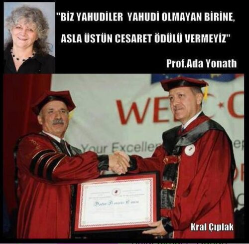 yahudi olmayan birine üstün cesaret ödülü vermeyiz