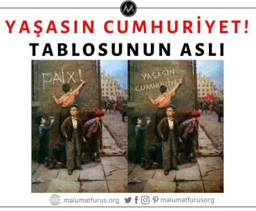 "Yaşasın Cumhuriyet" Sloganıyla Bilinen Tablo Fyodor Pavlovich Reshetnikov'in "Barış İçin" Adlı Tablosunun Montajlanmış Hâlidir