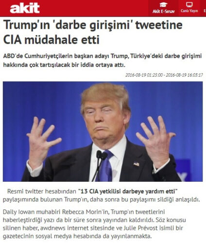 Trump'ın darbe girişimi tweetine CIA müdahale etti