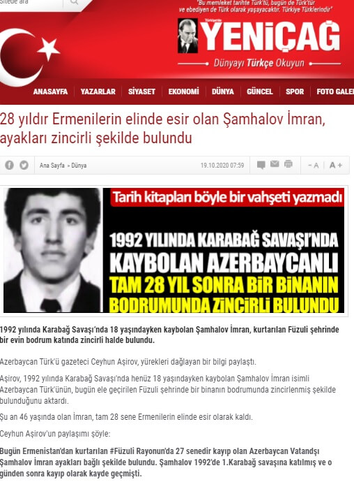 savaşta kaybolan zerbaycanlı